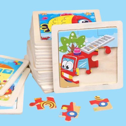 PETIT PUZZLE ÉDUCATIF EN BOIS, 9 PIÈCES, 11X11CM POUR LES TOUT-PETITS (3-6 ANS)