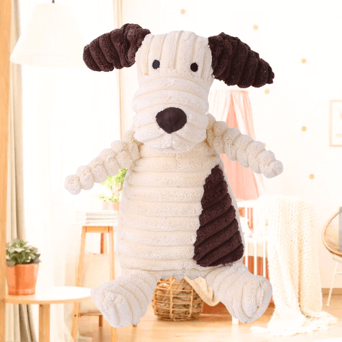 PELUCHE CHIEN VELOURS CÔTELÉ POLAIRE